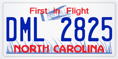 NC license plate DML2825