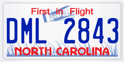 NC license plate DML2843