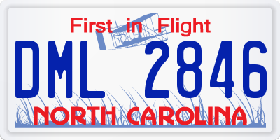 NC license plate DML2846