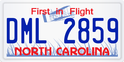 NC license plate DML2859