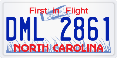 NC license plate DML2861