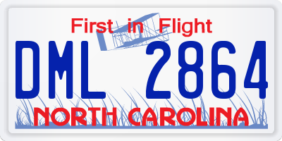 NC license plate DML2864