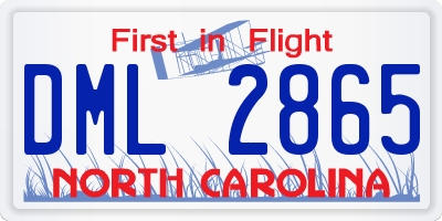NC license plate DML2865