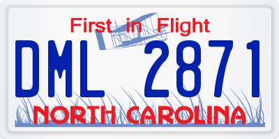 NC license plate DML2871