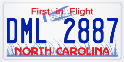NC license plate DML2887