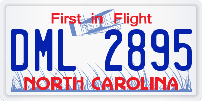 NC license plate DML2895