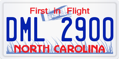 NC license plate DML2900