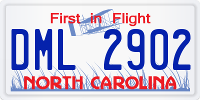 NC license plate DML2902