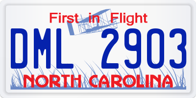 NC license plate DML2903