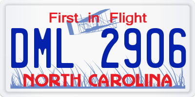 NC license plate DML2906