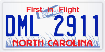 NC license plate DML2911