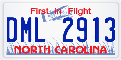 NC license plate DML2913