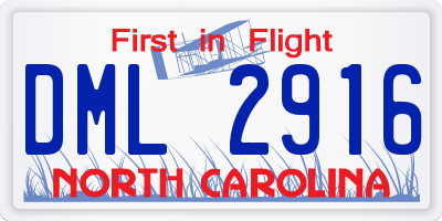 NC license plate DML2916