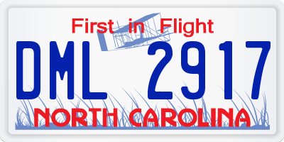 NC license plate DML2917
