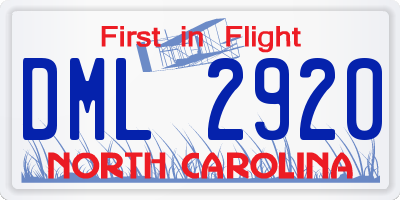 NC license plate DML2920
