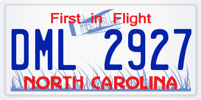 NC license plate DML2927