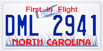 NC license plate DML2941