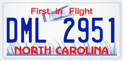 NC license plate DML2951