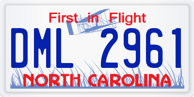 NC license plate DML2961