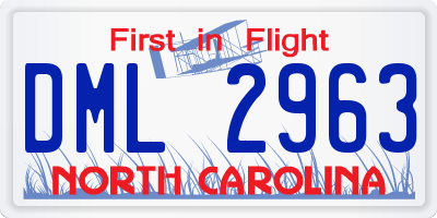 NC license plate DML2963
