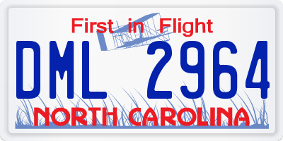 NC license plate DML2964