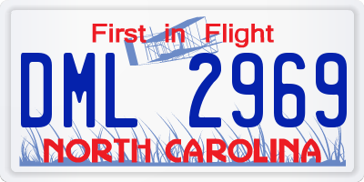 NC license plate DML2969