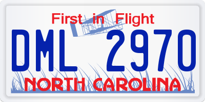 NC license plate DML2970
