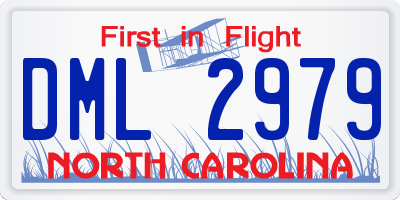 NC license plate DML2979