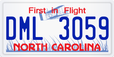NC license plate DML3059