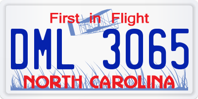 NC license plate DML3065