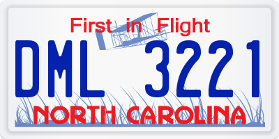 NC license plate DML3221