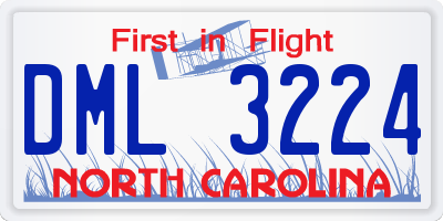 NC license plate DML3224