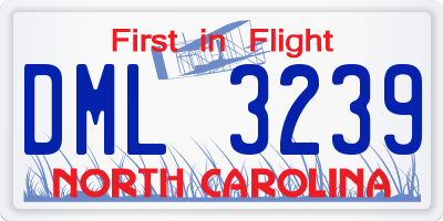 NC license plate DML3239