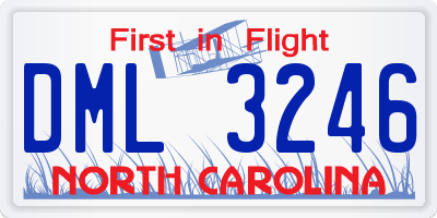 NC license plate DML3246