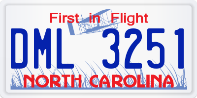 NC license plate DML3251