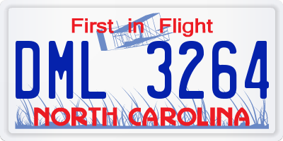 NC license plate DML3264