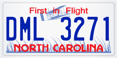 NC license plate DML3271