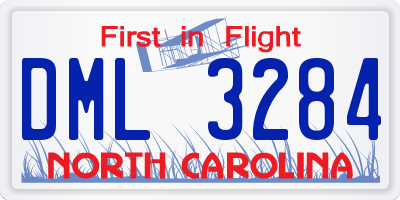 NC license plate DML3284