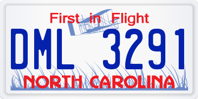 NC license plate DML3291