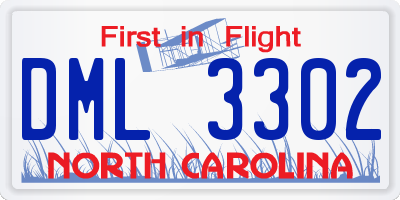 NC license plate DML3302