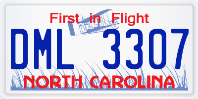 NC license plate DML3307
