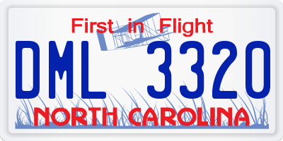 NC license plate DML3320
