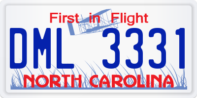 NC license plate DML3331