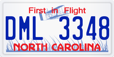 NC license plate DML3348