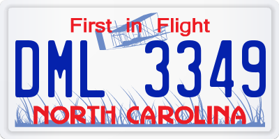 NC license plate DML3349