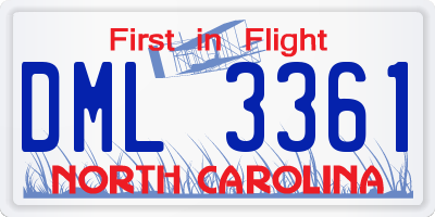 NC license plate DML3361