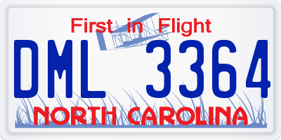 NC license plate DML3364
