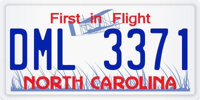 NC license plate DML3371