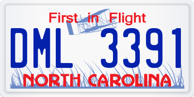 NC license plate DML3391