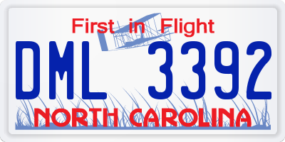 NC license plate DML3392